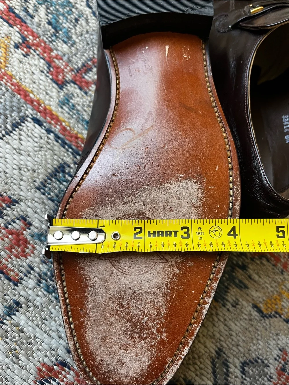 Florsheim Dark Oxblood Leather Slip-On Loafers with Gold Accents Size 9.5E